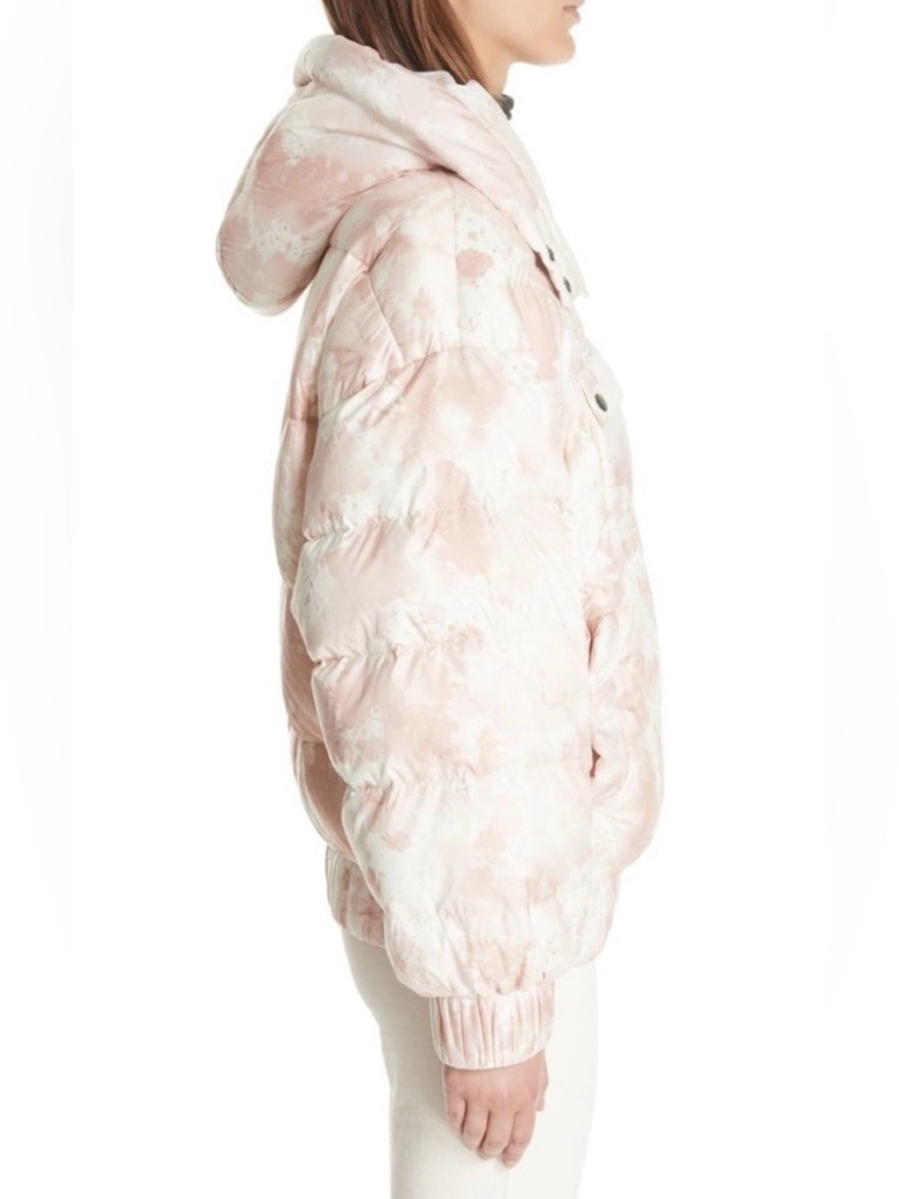 ATM Anthony Thomas Melillo Tie-Dye Down Puffer Jacket | Large | Chalk/Lunar Pink - Picture 15 of 16